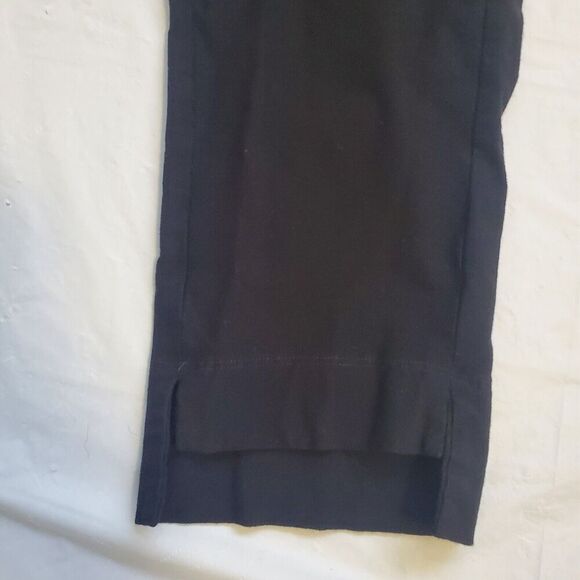 Eileen Fisher System Black Capri Pants Stretch Crepe Slim Women's Sz M Elastic - Picture 3 of 12
